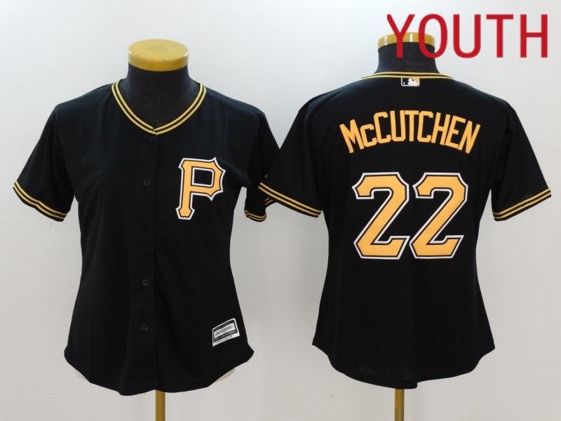 Youth Pittsburgh Pirates 22 Mccutchen Black Nike Game 2024 MLB Jersey style 1